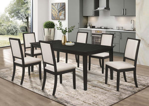 CoasterEveryday Louise Rectangular Dining Table With Extension Leaf Black