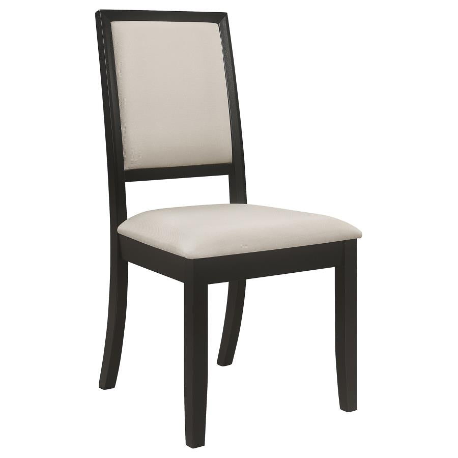 CoasterEveryday Louise Upholstered Dining Side Chairs Black And Cream (Set Of 2)