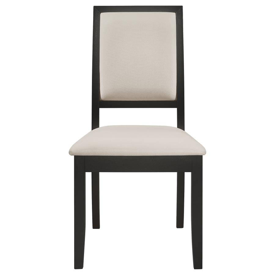 CoasterEveryday Louise Upholstered Dining Side Chairs Black And Cream (Set Of 2)