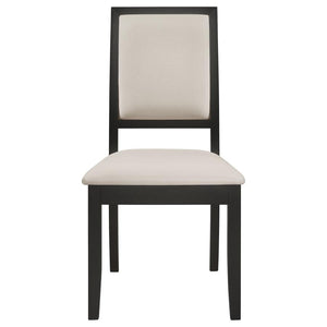 CoasterEveryday Louise Upholstered Dining Side Chairs Black And Cream (Set Of 2)