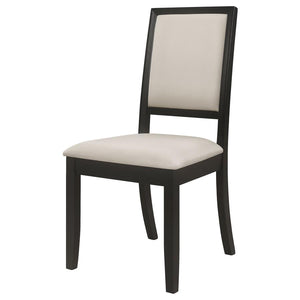 CoasterEveryday Louise Upholstered Dining Side Chairs Black And Cream (Set Of 2)