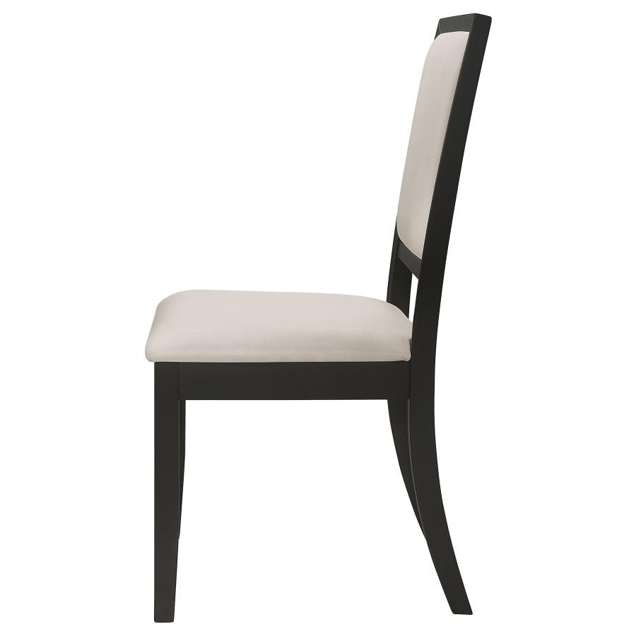 CoasterEveryday Louise Upholstered Dining Side Chairs Black And Cream (Set Of 2)