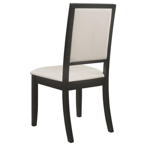 CoasterEveryday Louise Upholstered Dining Side Chairs Black And Cream (Set Of 2)