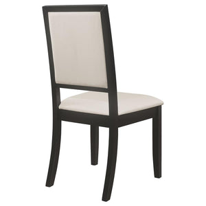 CoasterEveryday Louise Upholstered Dining Side Chairs Black And Cream (Set Of 2)