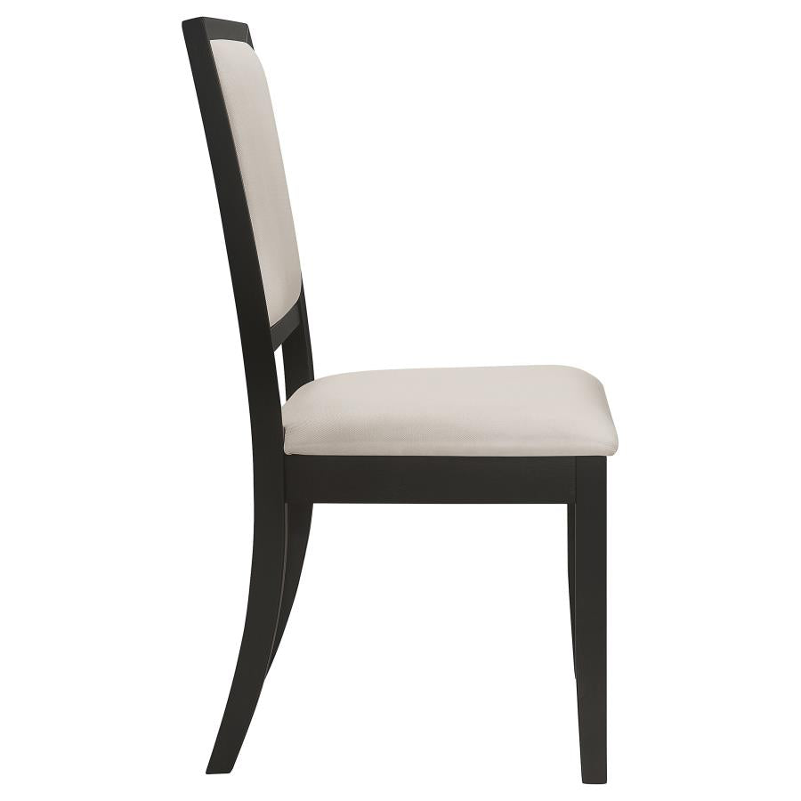 CoasterEveryday Louise Upholstered Dining Side Chairs Black And Cream (Set Of 2)