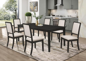 CoasterEveryday Louise Upholstered Dining Side Chairs Black And Cream (Set Of 2)