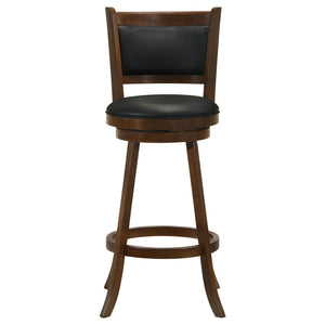 CoasterEssence Broxton Upholstered Swivel Bar Stools Chestnut And Black (Set Of 2)