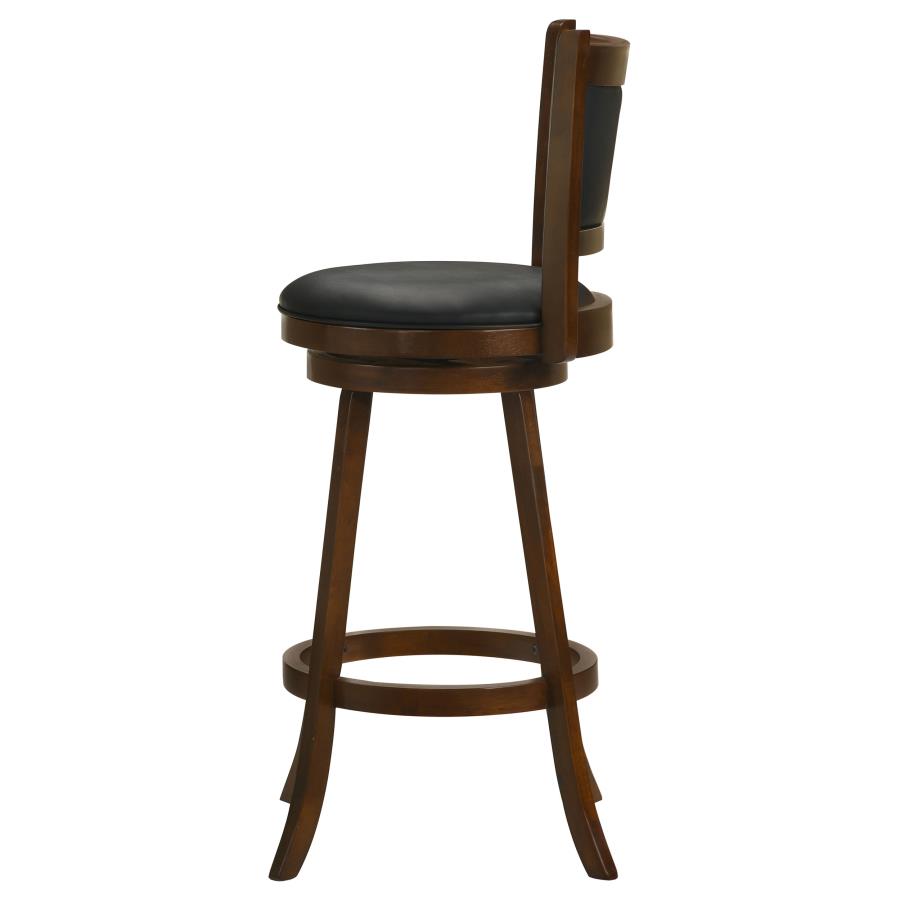 CoasterEssence Broxton Upholstered Swivel Bar Stools Chestnut And Black (Set Of 2)