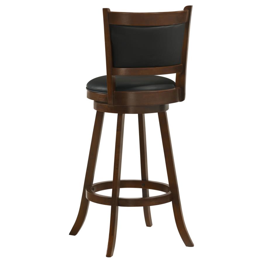 CoasterEssence Broxton Upholstered Swivel Bar Stools Chestnut And Black (Set Of 2)