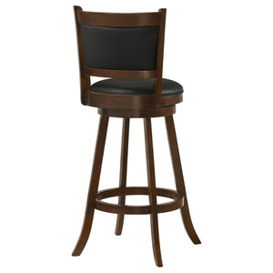 CoasterEssence Broxton Upholstered Swivel Bar Stools Chestnut And Black (Set Of 2)