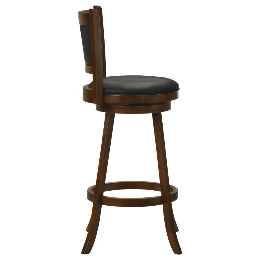 CoasterEssence Broxton Upholstered Swivel Bar Stools Chestnut And Black (Set Of 2)