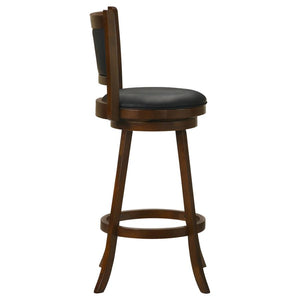 CoasterEssence Broxton Upholstered Swivel Bar Stools Chestnut And Black (Set Of 2)