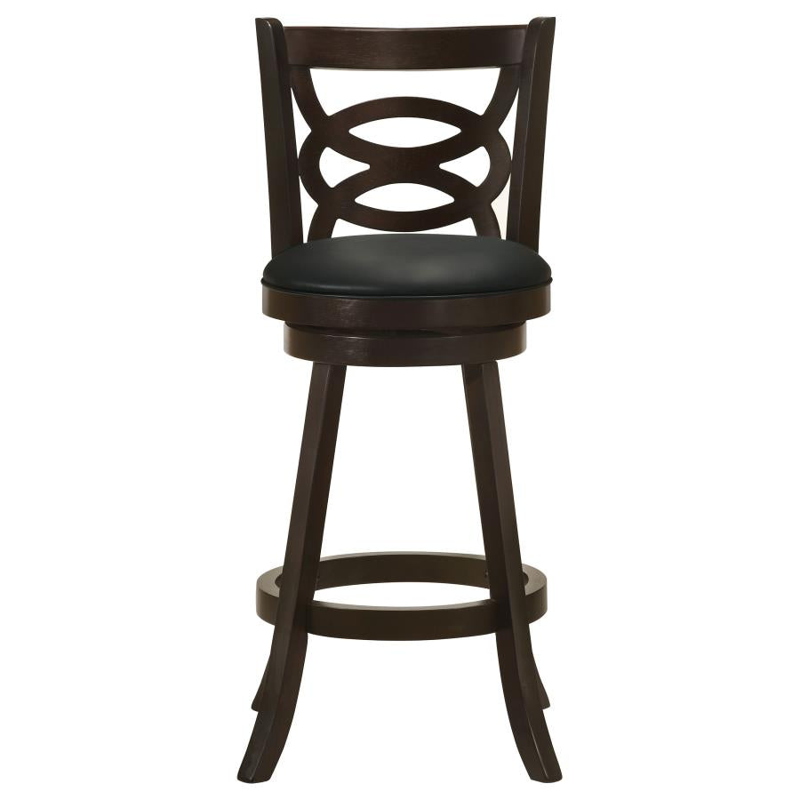 CoasterEssence Calecita Swivel Bar Stools With Upholstered Seat Cappuccino (Set Of 2)