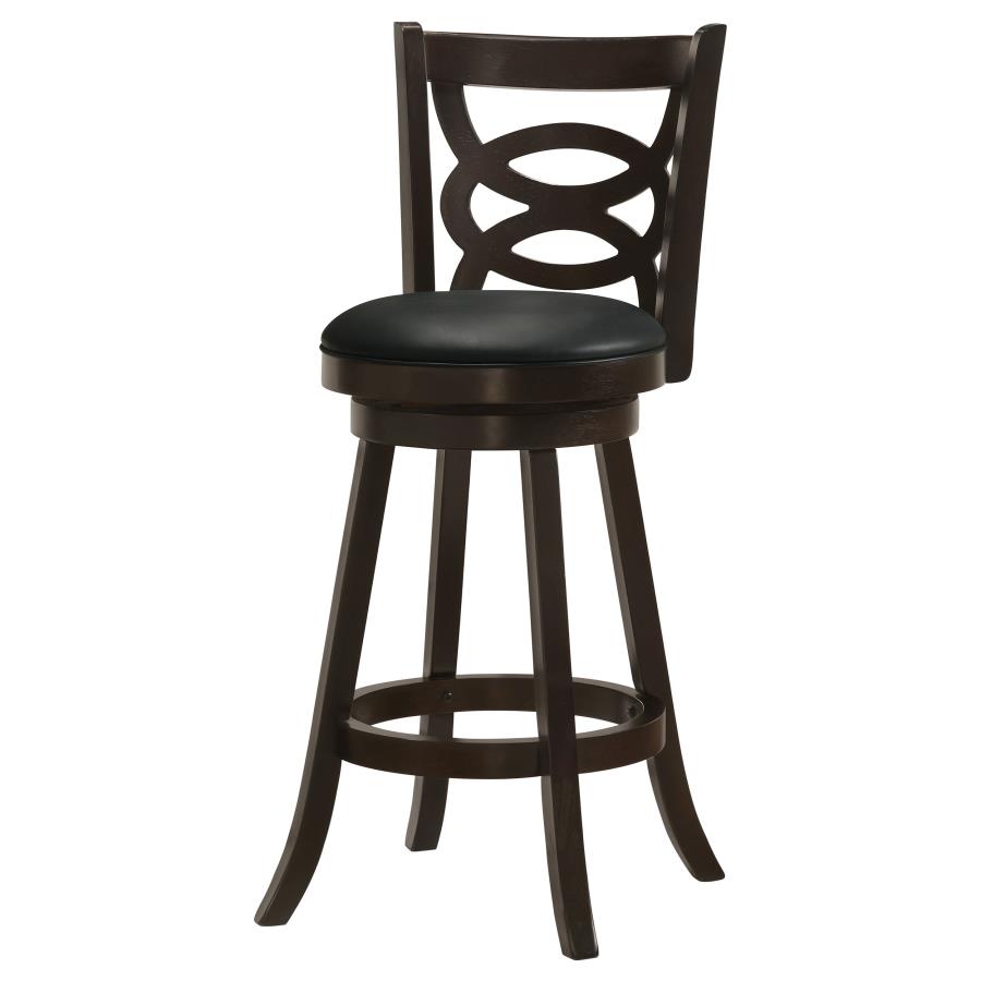 CoasterEssence Calecita Swivel Bar Stools With Upholstered Seat Cappuccino (Set Of 2)