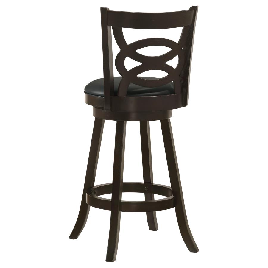 CoasterEssence Calecita Swivel Bar Stools With Upholstered Seat Cappuccino (Set Of 2)