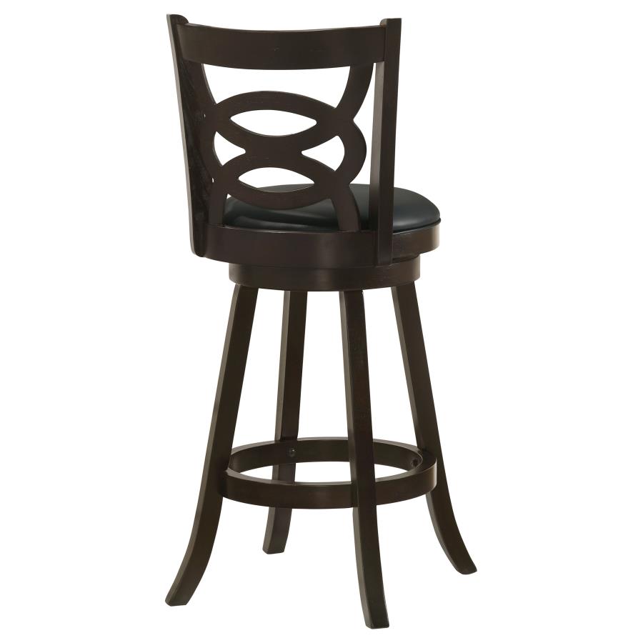 CoasterEssence Calecita Swivel Bar Stools With Upholstered Seat Cappuccino (Set Of 2)