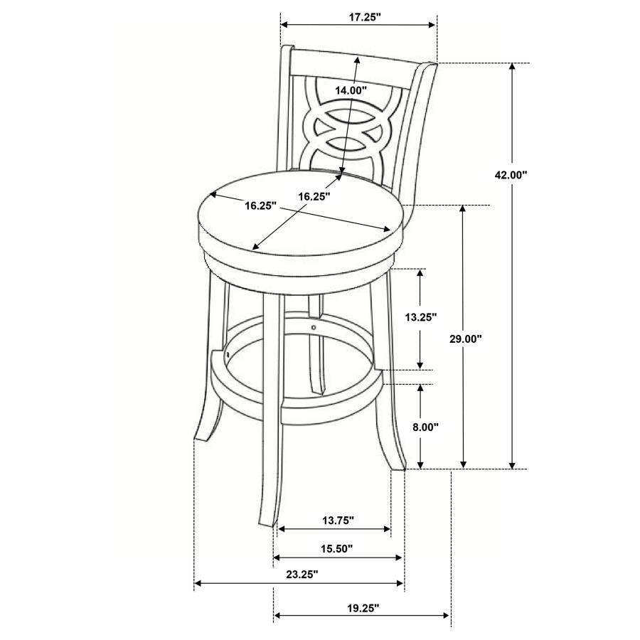 CoasterEssence Calecita Swivel Bar Stools With Upholstered Seat Cappuccino (Set Of 2)