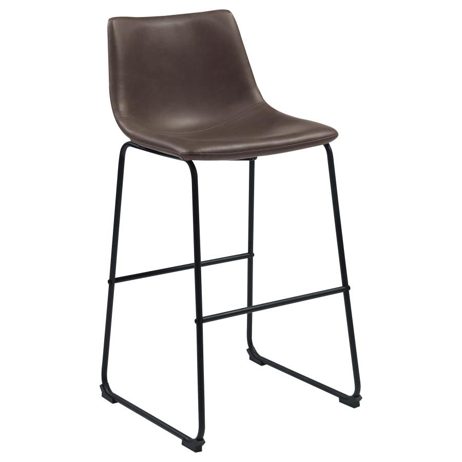 CoasterEveryday Michelle Armless Bar Stools Two-Tone Brown And Black (Set Of 2)