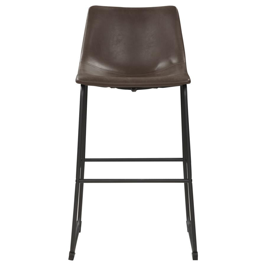 CoasterEveryday Michelle Armless Bar Stools Two-Tone Brown And Black (Set Of 2)