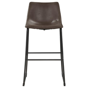 CoasterEveryday Michelle Armless Bar Stools Two-Tone Brown And Black (Set Of 2)