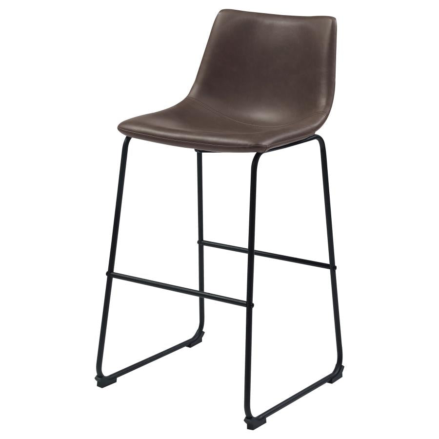 CoasterEveryday Michelle Armless Bar Stools Two-Tone Brown And Black (Set Of 2)