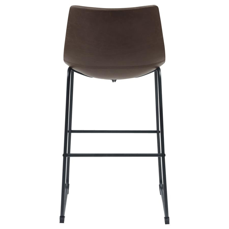 CoasterEveryday Michelle Armless Bar Stools Two-Tone Brown And Black (Set Of 2)