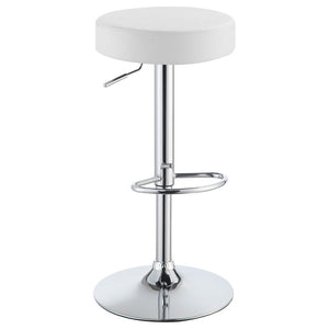 CoasterEveryday Ramses Adjustable Backless Bar Stool Chrome And White