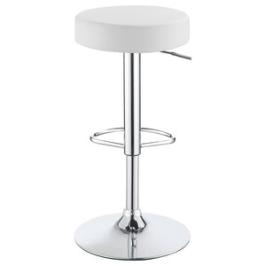 CoasterEveryday Ramses Adjustable Backless Bar Stool Chrome And White