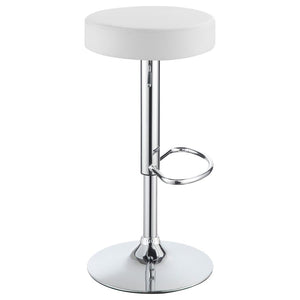 CoasterEveryday Ramses Adjustable Backless Bar Stool Chrome And White