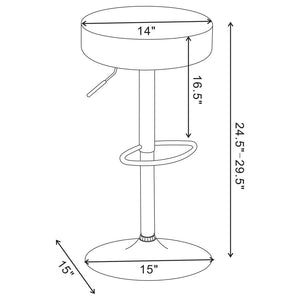 CoasterEveryday Ramses Adjustable Backless Bar Stool Chrome And White