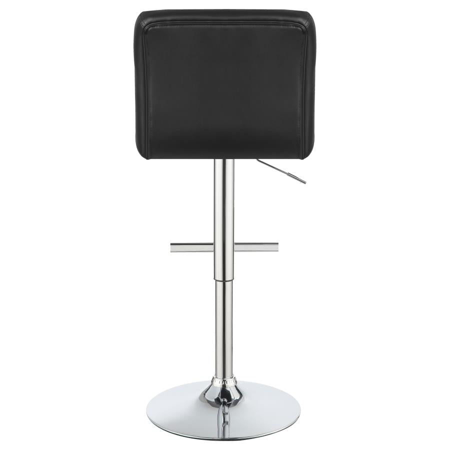 CoasterEveryday Lenny Adjustable Bar Stools Chrome And Black (Set Of 2)