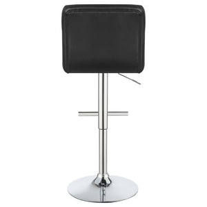 CoasterEveryday Lenny Adjustable Bar Stools Chrome And Black (Set Of 2)