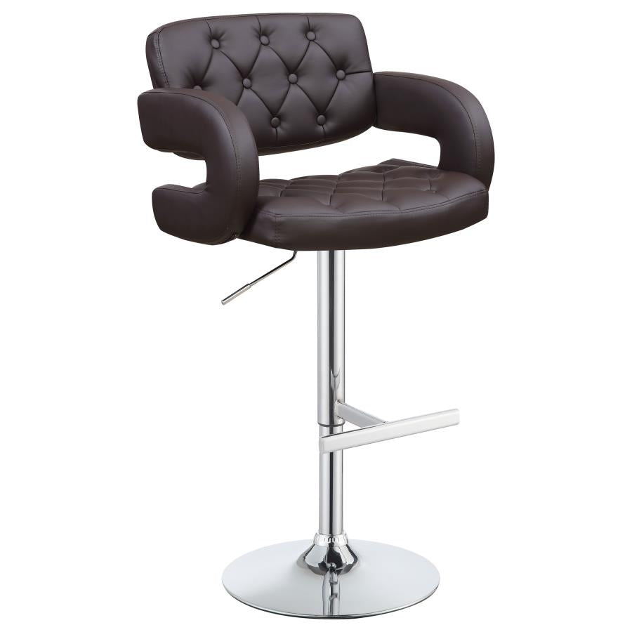 CoasterEssence Brandi Adjustable Bar Stool Chrome And Brown