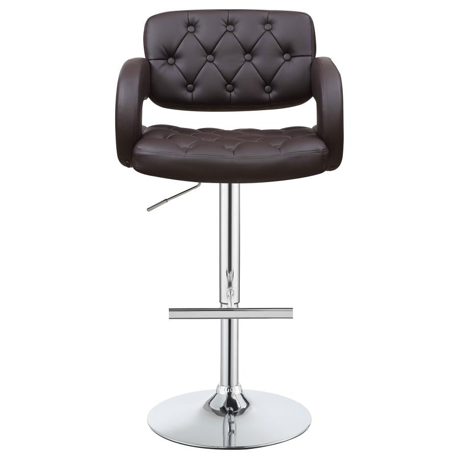 CoasterEssence Brandi Adjustable Bar Stool Chrome And Brown