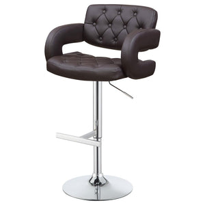 CoasterEssence Brandi Adjustable Bar Stool Chrome And Brown