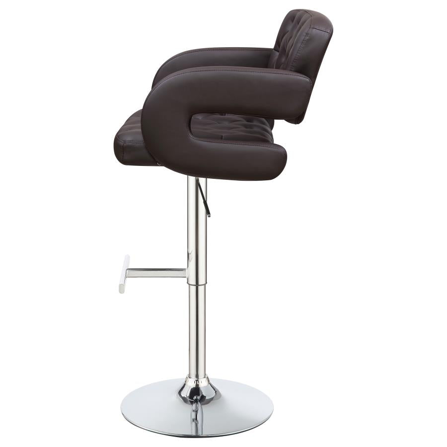 CoasterEssence Brandi Adjustable Bar Stool Chrome And Brown