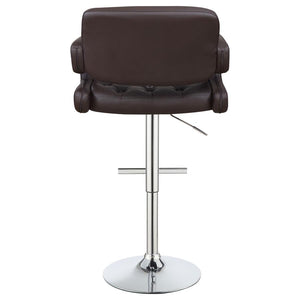 CoasterEssence Brandi Adjustable Bar Stool Chrome And Brown