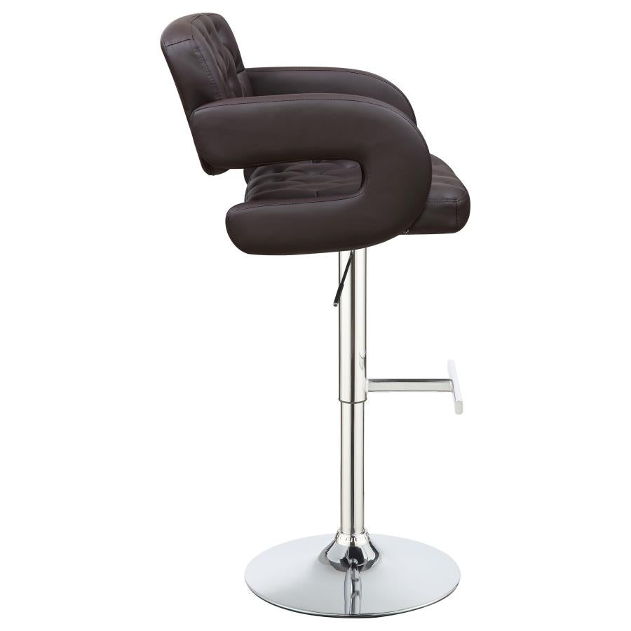 CoasterEssence Brandi Adjustable Bar Stool Chrome And Brown