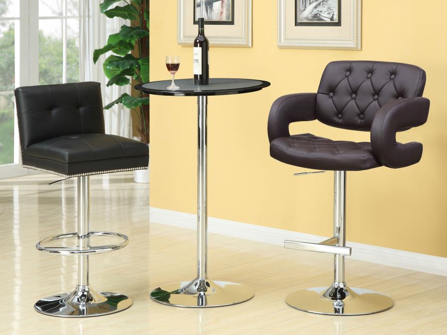 CoasterEssence Brandi Adjustable Bar Stool Chrome And Brown