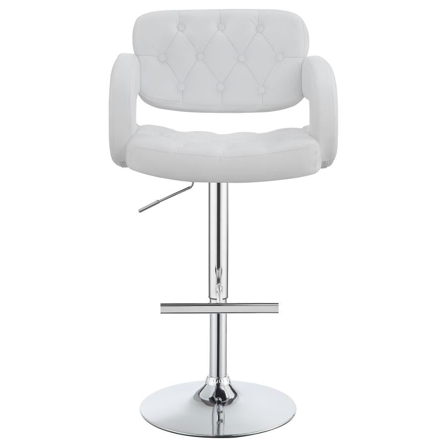 CoasterEssence Brandi Adjustable Bar Stool Chrome And White