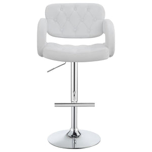 CoasterEssence Brandi Adjustable Bar Stool Chrome And White