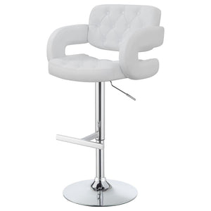 CoasterEssence Brandi Adjustable Bar Stool Chrome And White