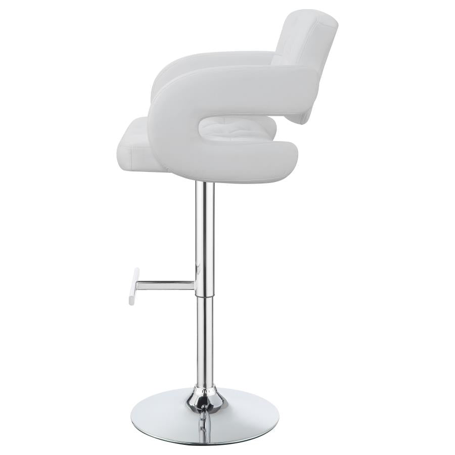 CoasterEssence Brandi Adjustable Bar Stool Chrome And White