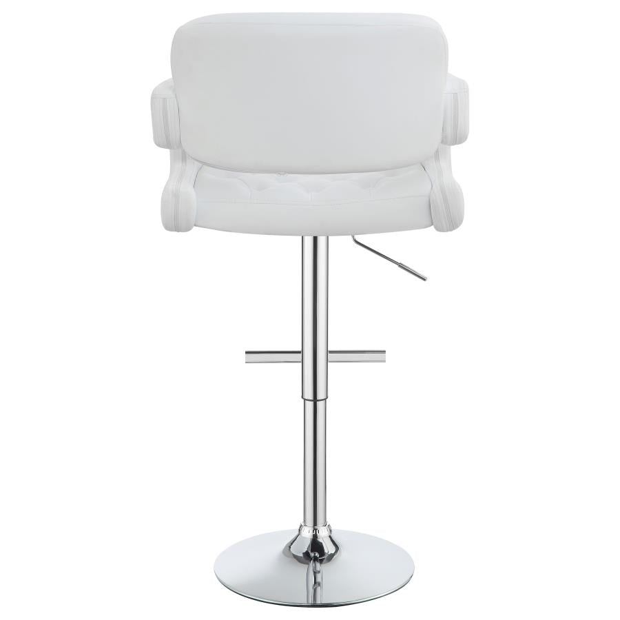 CoasterEssence Brandi Adjustable Bar Stool Chrome And White