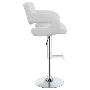 CoasterEssence Brandi Adjustable Bar Stool Chrome And White