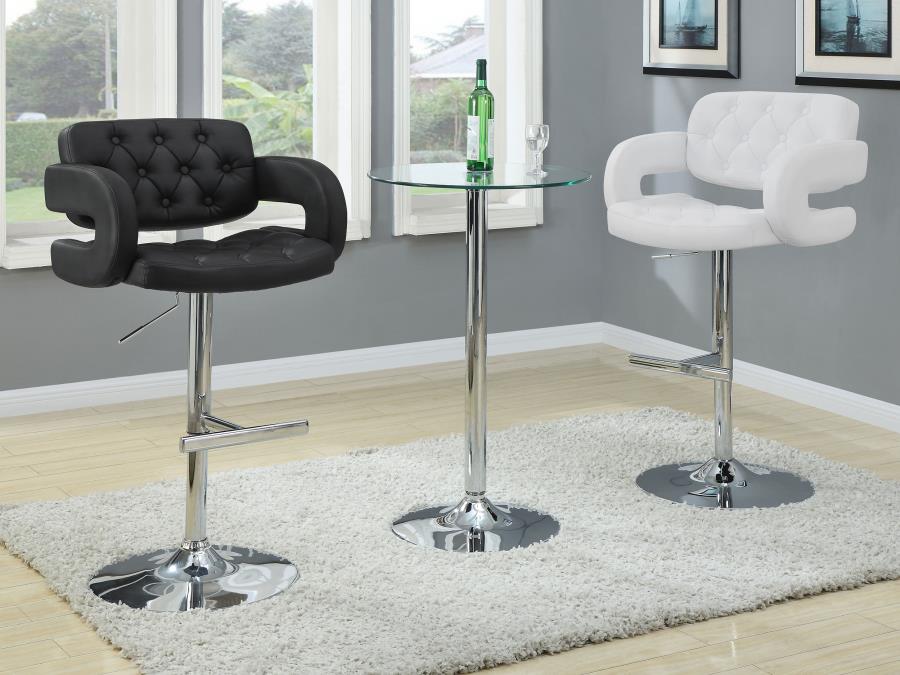 CoasterEssence Brandi Adjustable Bar Stool Chrome And White