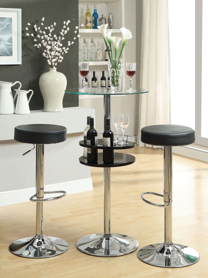 CoasterEveryday Ramses 29″ Adjustable Bar Stool Chrome And Black