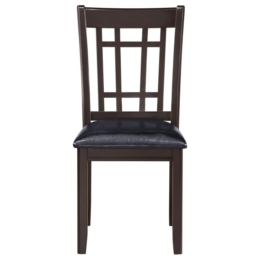 CoasterEveryday Lavon Padded Dining Side Chairs Espresso And Black (Set Of 2)