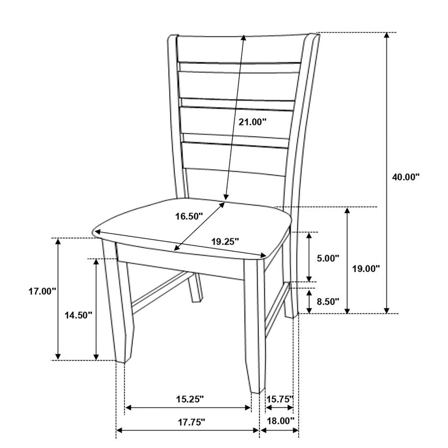 CoasterEveryday Dalila Ladder Back Side Chair (Set Of 2) Grey And Dark Grey