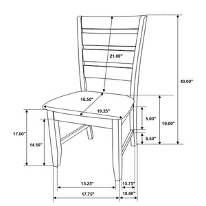 CoasterEveryday Dalila Ladder Back Side Chair (Set Of 2) Grey And Dark Grey